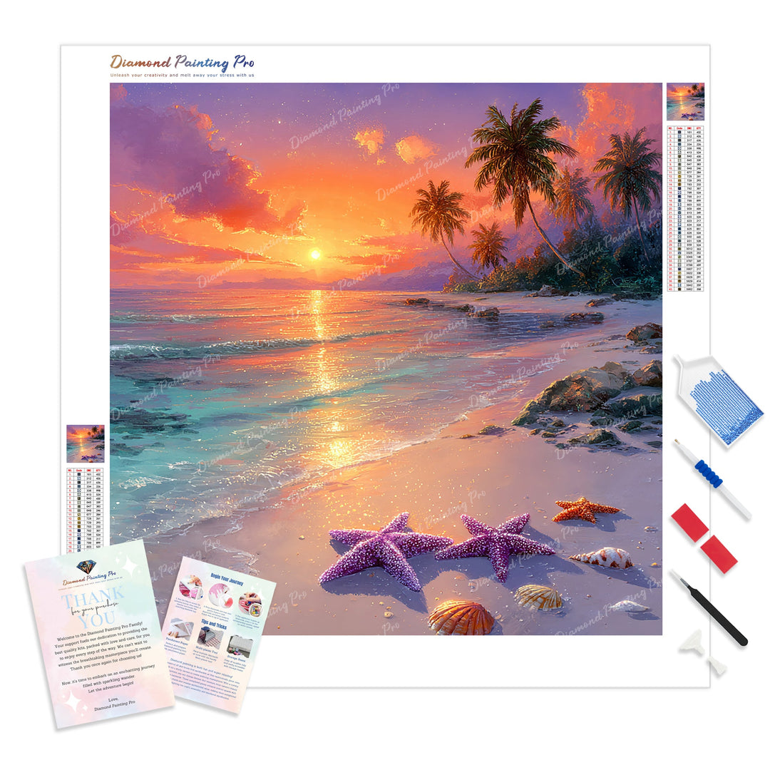 Sunset Serenity Diamond Painting Kit - Full Drill / Square or Round Diamonds with AB Drills Option