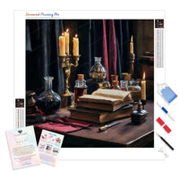 The Wizard's Secrets Diamond Painting Kit - Full Drill / Square or Round Diamonds with AB Drills Option