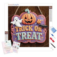 Trick or Treat Diamond Painting Kit - Full Drill / Square or Round Diamonds with AB Drills Option