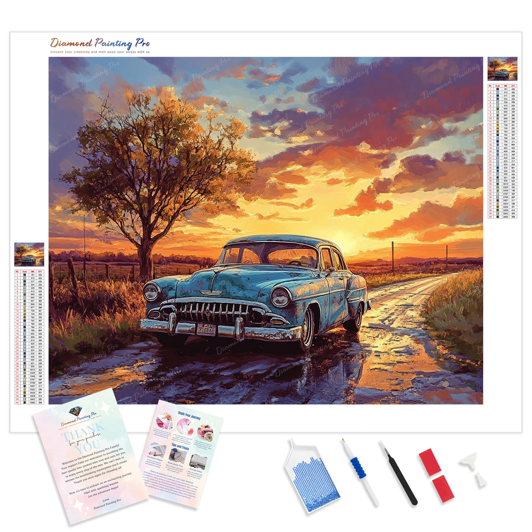 Twilight Cruiser Diamond Painting Kit - Full Drill / Square or Round Diamonds with AB Drills Option