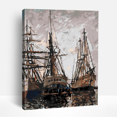 Boats on Repair - Monet | Paint By Numbers