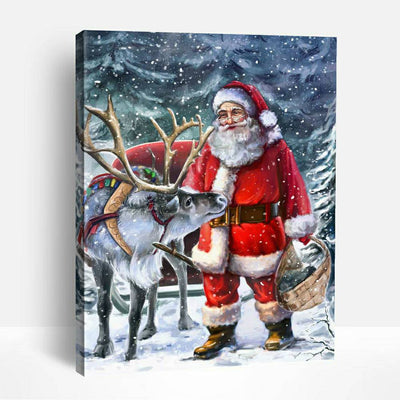 Santa and Deer | Paint By Numbers