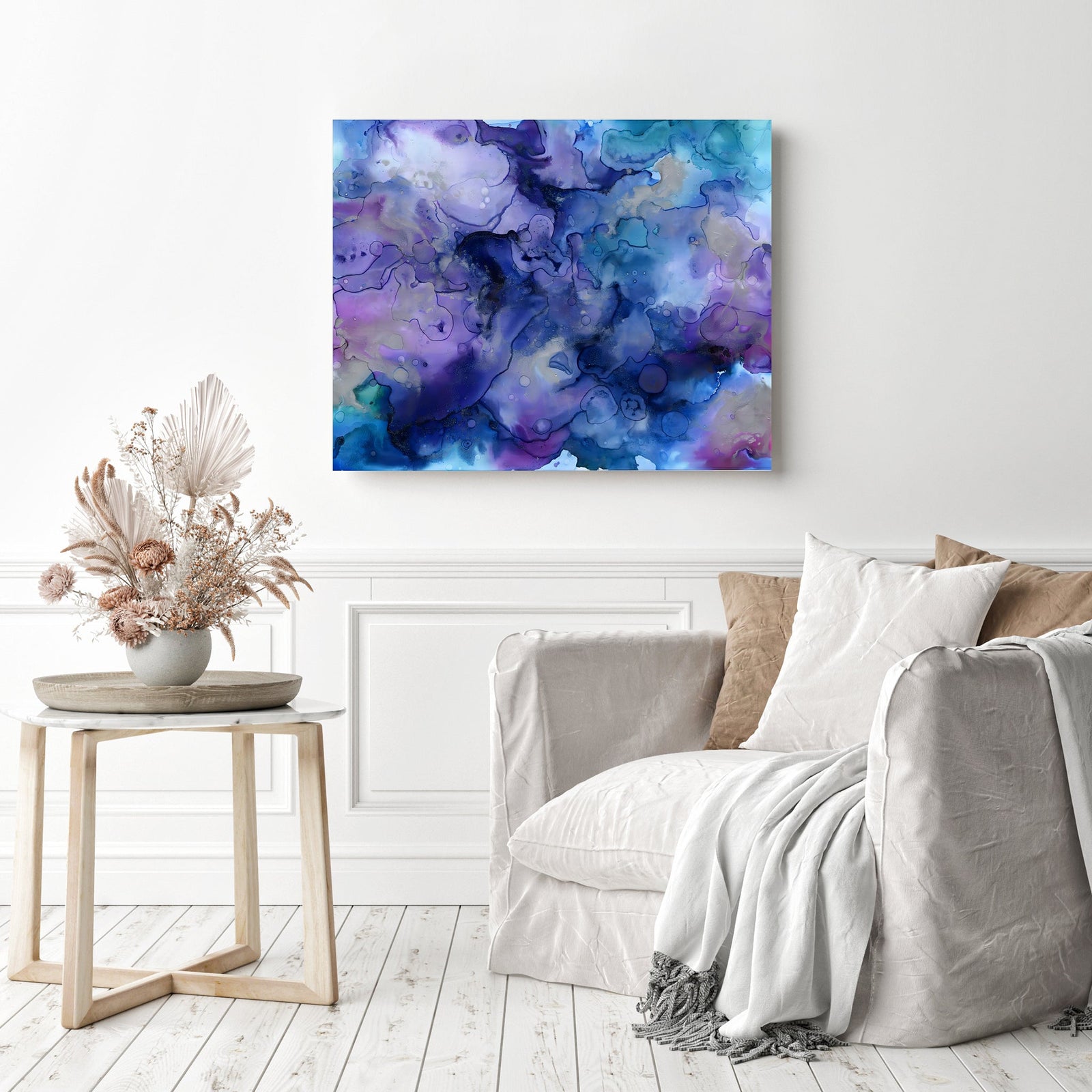 Abstract Watercolor | Diamond Painting Displayed as Home Decor