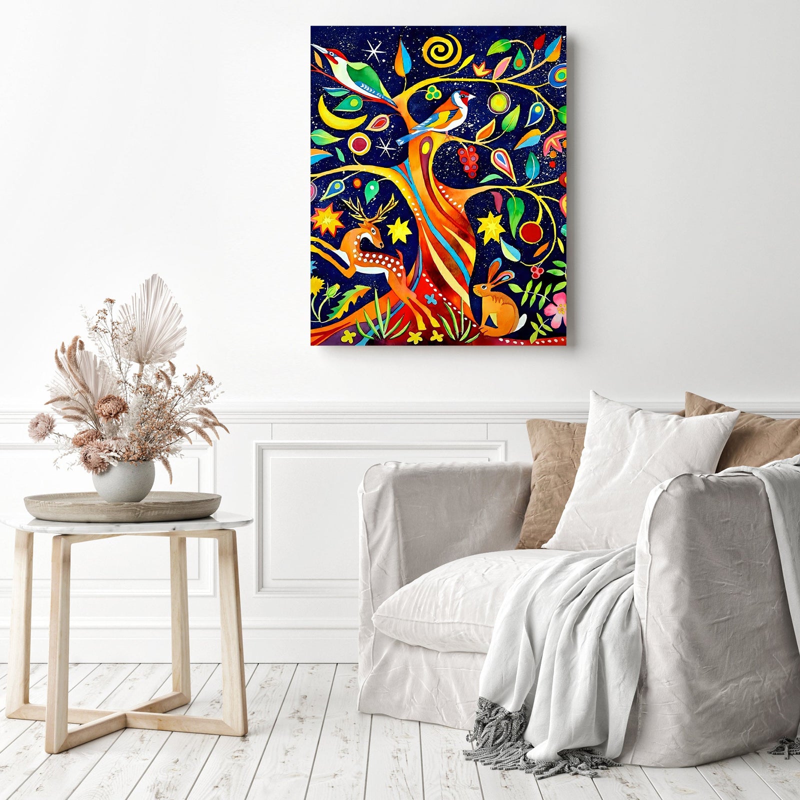 Folk Tree | Diamond Painting Displayed as Home Decor