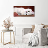 White kitten | Diamond Painting Displayed as Home Decor