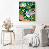 Town Lake Magnolias | Diamond Painting Displayed as Home Decor