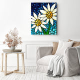Bathing Beauties Daisy | Diamond Painting Displayed as Home Decor