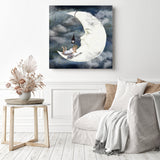 Books Before Bed | Diamond Painting Displayed as Home Decor
