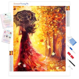 Lady with Umbrella | Diamond Painting Kit - Full Drill - Square or Round Diamonds with AB Drills Option