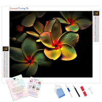 Abstract Frangipani | Diamond Painting Kit - Full Drill - Square or Round Diamonds with AB Drills Option