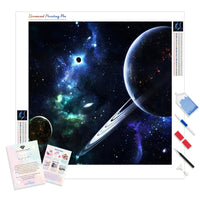 Galaxy and Blackhole | Diamond Painting Kit - Full Drill - Square or Round Diamonds with AB Drills Option