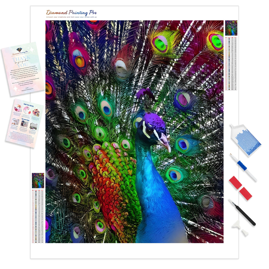 Be a Peacock | Diamond Painting Kit - Full Drill - Square or Round Diamonds with AB Drills Option