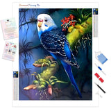 Forest Parrot | Diamond Painting Kit - Full Drill - Square or Round Diamonds with AB Drills Option