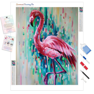 Colorful Flamingo | Diamond Painting Kit - Full Drill - Square or Round Diamonds with AB Drills Option