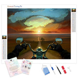 Ride off into the Sunset | Diamond Painting Kit - Full Drill - Square or Round Diamonds with AB Drills Option