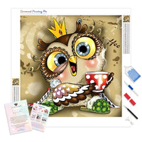 Cartoon Owl | Diamond Painting Kit - Full Drill - Square or Round Diamonds with AB Drills Option