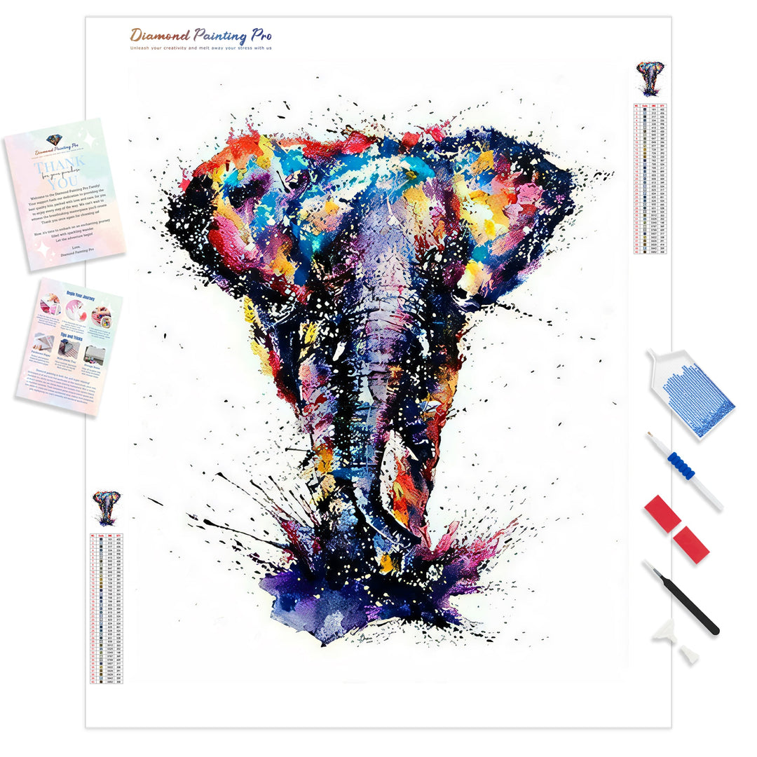 Color Elephant | Diamond Painting Kit - Full Drill - Square or Round Diamonds with AB Drills Option