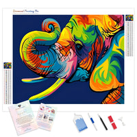 Abstract Elephant | Diamond Painting Kit - Full Drill - Square or Round Diamonds with AB Drills Option