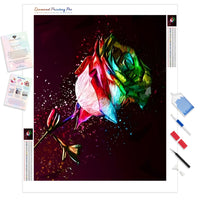 Colored Rose | Diamond Painting Kit - Full Drill - Square or Round Diamonds with AB Drills Option