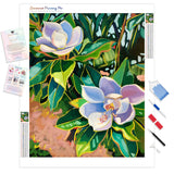 Town Lake Magnolias | Diamond Painting Kit - Full Drill - Square or Round Diamonds with AB Drills Option