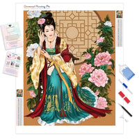 Traditional Kimono | Diamond Painting Kit - Full Drill - Square or Round Diamonds with AB Drills Option