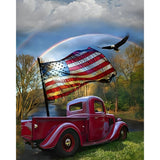 America Flag Car | Diamond Painting Design - Full Drill Diamond Art with 5d Square or Round Diamonds - AB Drills Available