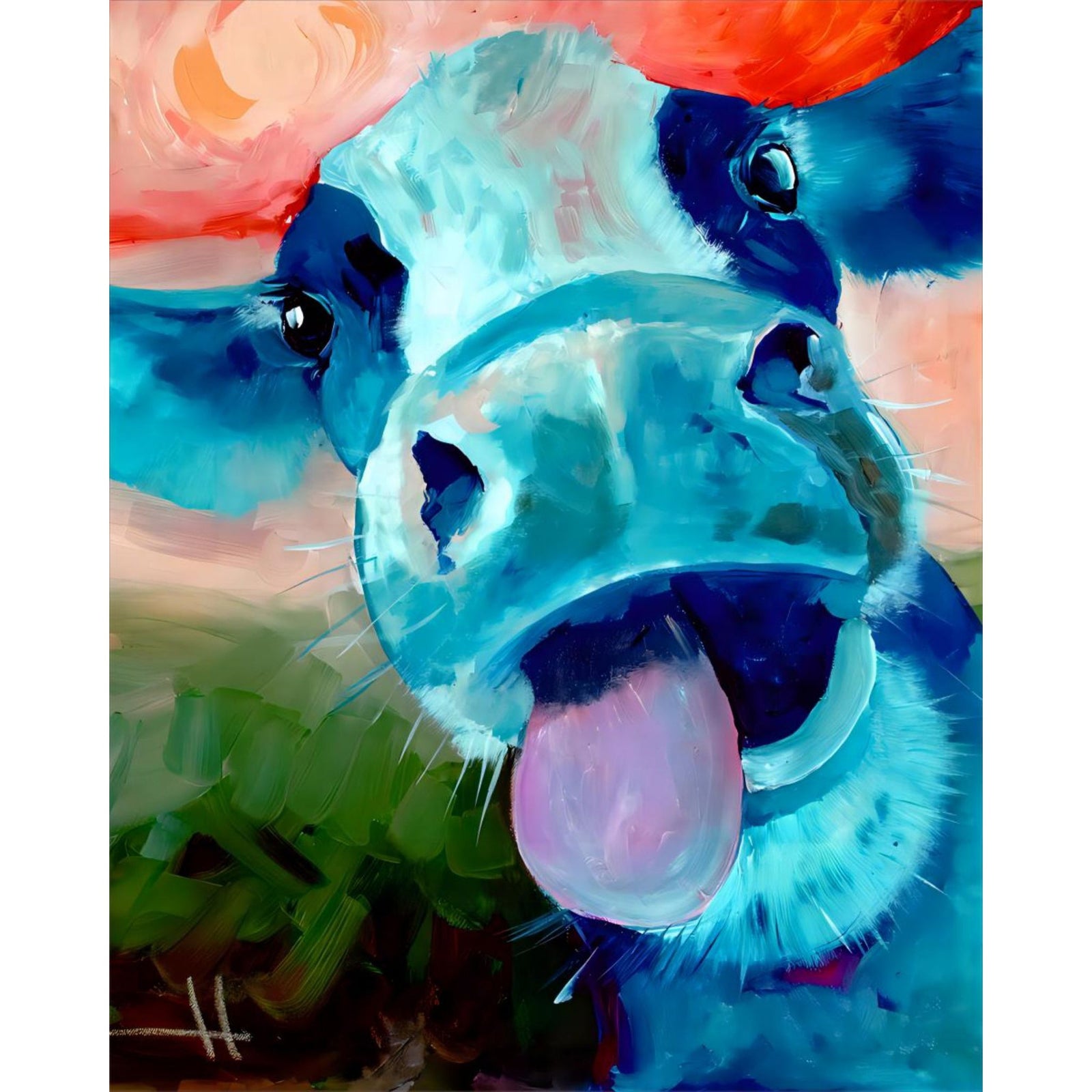 Cute Cow | Diamond Painting Design - Full Drill Diamond Art with 5d Square or Round Diamonds - AB Drills Available