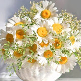 Cherap Decor White Yellow Flower | Diamond Painting Design - Full Drill Diamond Art with 5d Square or Round Diamonds - AB Drills Available