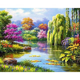 Nature Forest Lake | Diamond Painting Design - Full Drill Diamond Art with 5d Square or Round Diamonds - AB Drills Available