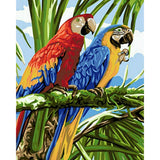 Parrot Couple | Diamond Painting Design - Full Drill Diamond Art with 5d Square or Round Diamonds - AB Drills Available