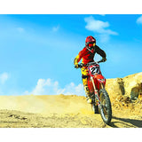 Red Dirt Bike Desert | Diamond Painting Design - Full Drill Diamond Art with 5d Square or Round Diamonds - AB Drills Available