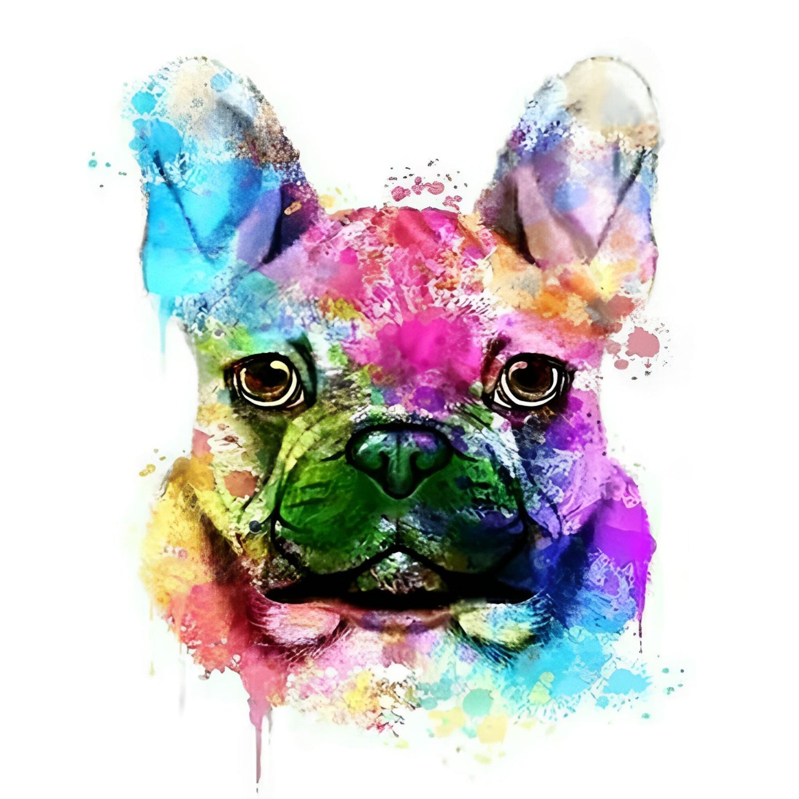 Colorful French Bulldog | Diamond Painting Design - Full Drill Diamond Art with 5d Square or Round Diamonds - AB Drills Available