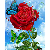 A Red Rose | Diamond Painting Design - Full Drill Diamond Art with 5d Square or Round Diamonds - AB Drills Available