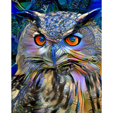 Metallic Owl | Diamond Painting Design - Full Drill Diamond Art with 5d Square or Round Diamonds - AB Drills Available