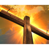 Wooden Cross Sunrise | Diamond Painting Design - Full Drill Diamond Art with 5d Square or Round Diamonds - AB Drills Available