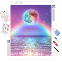 Rainbow Moon Fantasy Star River | Diamond Painting Kit - Full Drill - Square or Round Diamonds with AB Drills Option