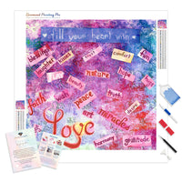 Fill Your Heart With... | Diamond Painting Kit - Full Drill - Square or Round Diamonds with AB Drills Option