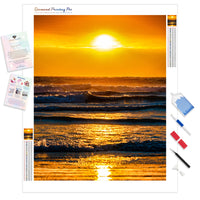 Sunset on the Ocean | Diamond Painting Kit - Full Drill - Square or Round Diamonds with AB Drills Option