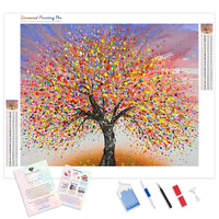 Colorful Tree Abstract | Diamond Painting Kit - Full Drill - Square or Round Diamonds with AB Drills Option