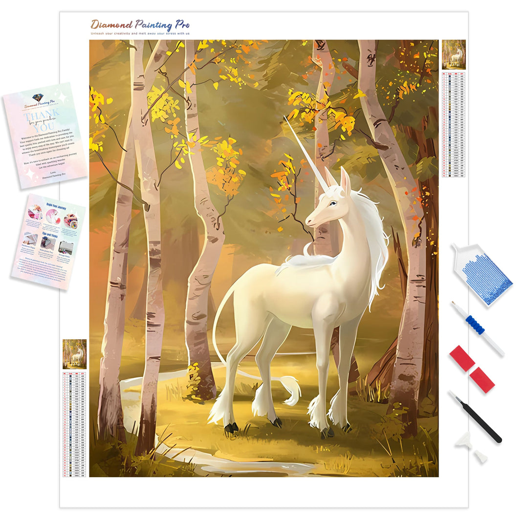 White Unicorn | Diamond Painting Kit - Full Drill - Square or Round Diamonds with AB Drills Option