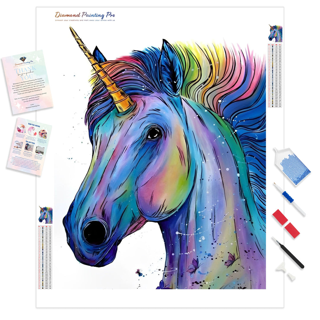Rainbow Unicorns | Diamond Painting Kit - Full Drill - Square or Round Diamonds with AB Drills Option