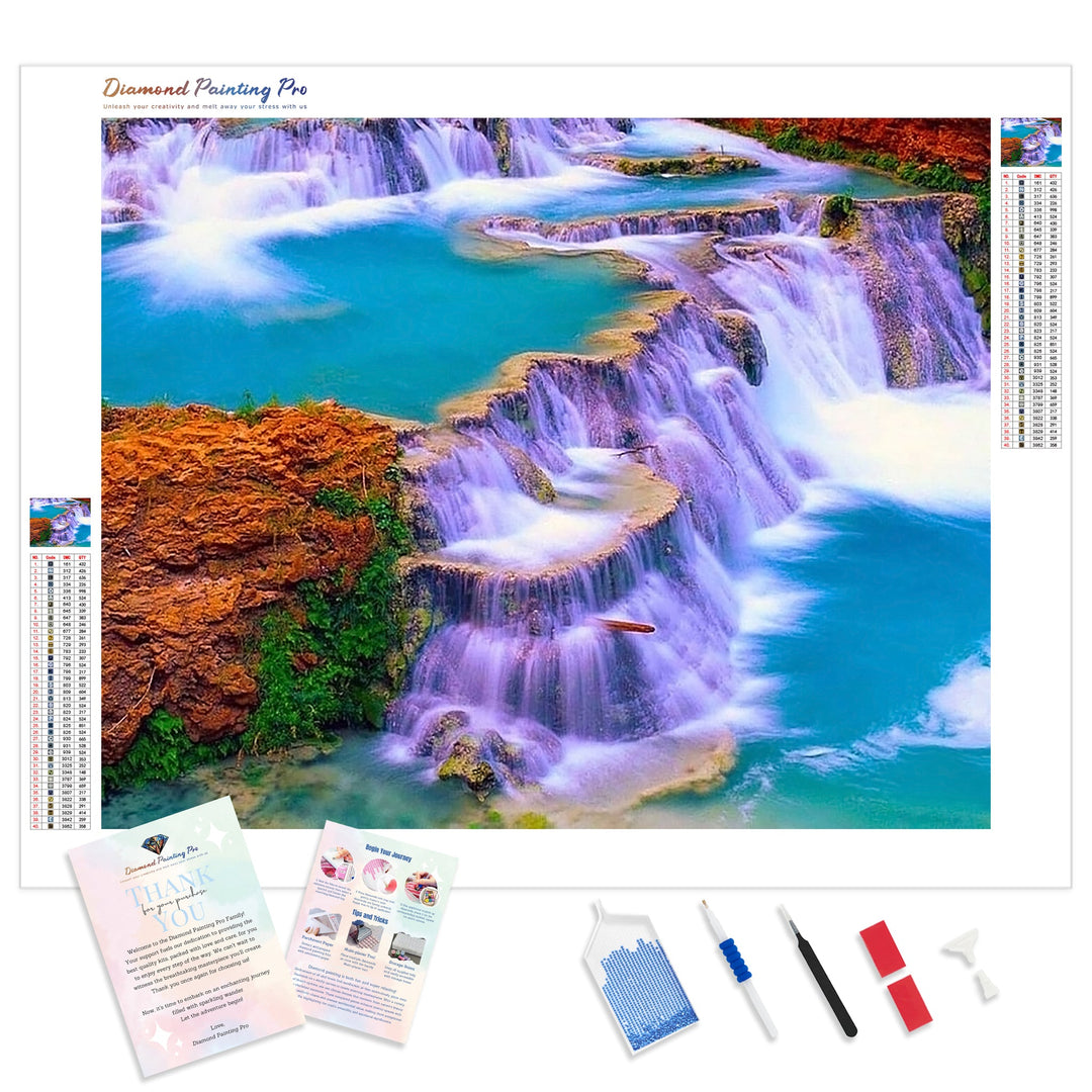 Dreamy Waterfalls | Diamond Painting Kit - Full Drill - Square or Round Diamonds with AB Drills Option