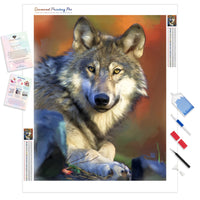 Wolf Close-up| Diamond Painting Kit - Full Drill - Square or Round Diamonds with AB Drills Option