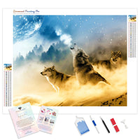 Howl at the Full Moon | Diamond Painting Kit - Full Drill - Square or Round Diamonds with AB Drills Option