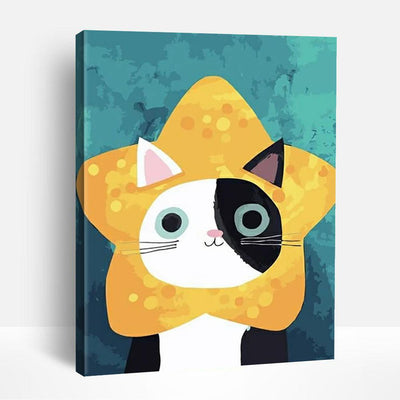 Cat with Star | Paint By Numbers