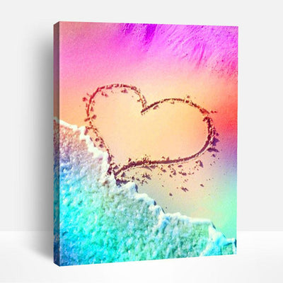 Love Heart on Beach | Paint By Numbers