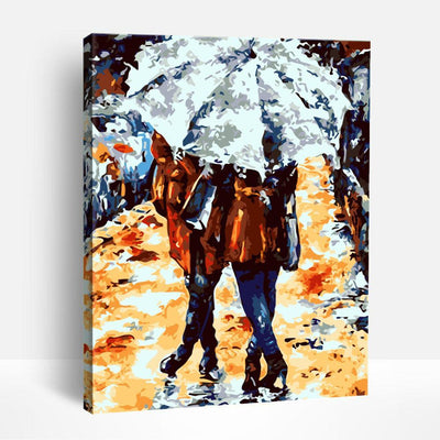 Couple Under Rain | Paint By Numbers