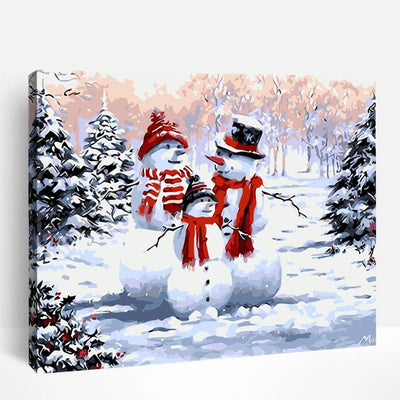 Snowman Family | Paint By Numbers