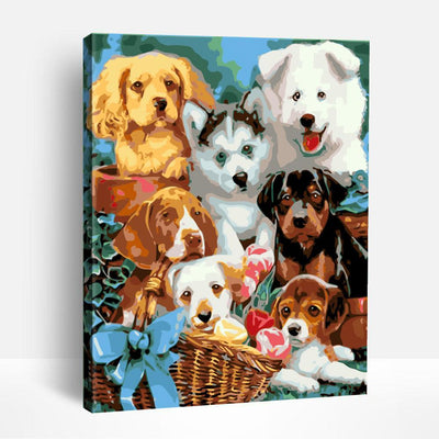 Group of Puppies | Paint By Numbers