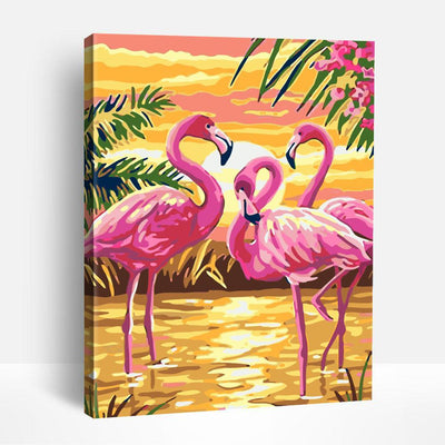Tropical Flamingos | Paint By Numbers
